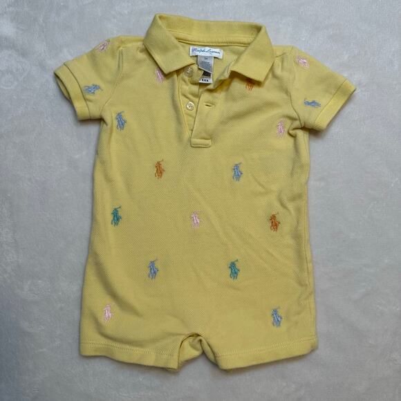 Ralph Lauren All Over Logo Romper sz 3M - Picture 2 of 6